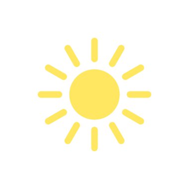 Güneş ikonu. Güneş vektörü simgesi