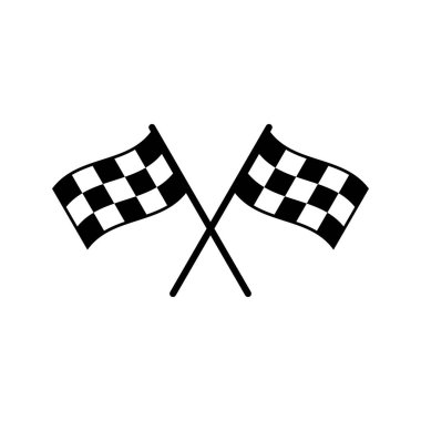 Simgeyi başlat. Yarış bayrağı ikonu. Rekabet bayrak çizgisi vektör simgesi. Yarış bayrağı. Bitirme bayrağını başlat