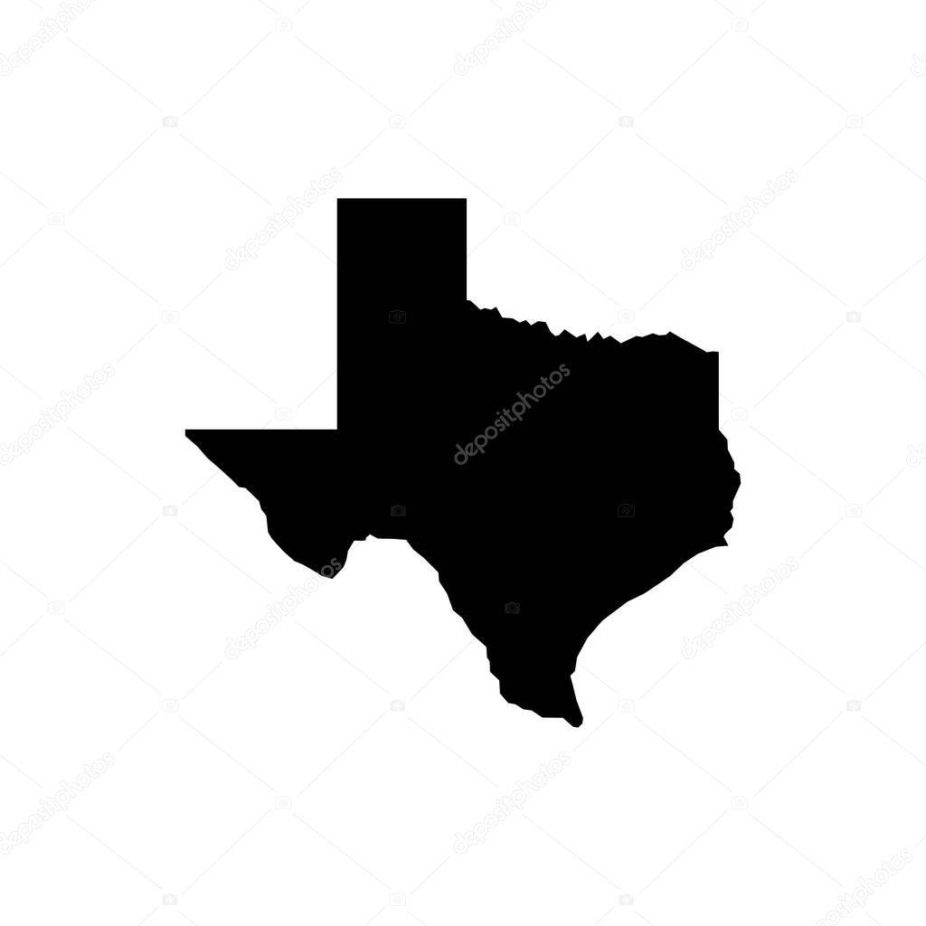 Texas map. Texas map icon. Texas symbol.