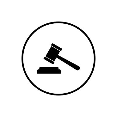 Gavel ikonu. Gavel ikon vektörü. Yargıç Gavel Açık Artırma Simgesi Vektörü