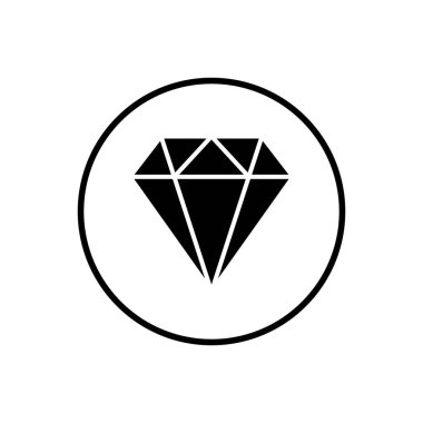 Elmas ikonu. Elmas vektör simgesi. Gemstone sembolü