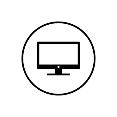 Bilgisayar simgesi. PC Simge vektörü. Bilgisayar monitörü simgesi. Düz PC sembolü.