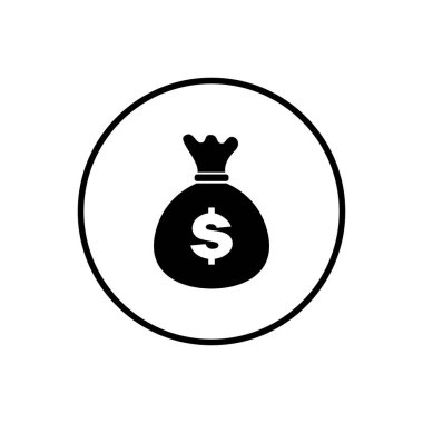 Para çantası ikonu. Para çantası vektör simgesi