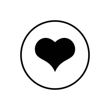 Kalp ikonu. Kalp vektör simgesi. Simge vektörü gibi. Aşk