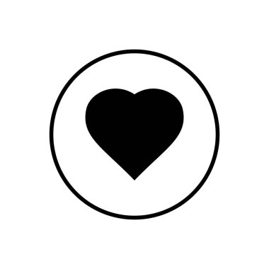 Kalp ikonu. Kalp vektör simgesi. Simge vektörü gibi. Aşk