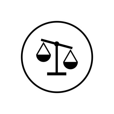 Ölçek simgesi. Kanun ölçekli ikon. Vektör simgesini ölçeklendirir