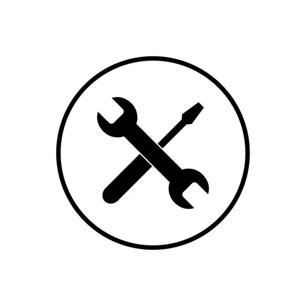 Reair Icon Значок Гаечного Ключа Отвертки Значок Вектора Настроек — стоковый вектор