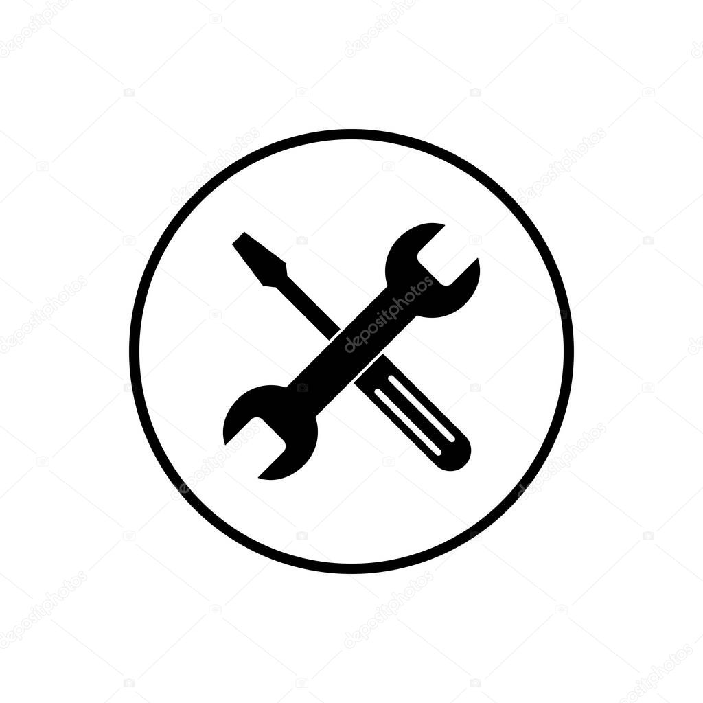 Repair icon. Wrench and screwdriver icon. Settings vector icon