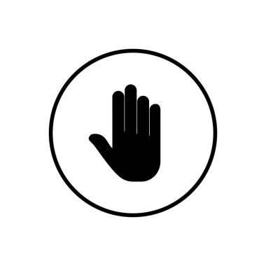 Vektör simgesini durdur. El sembolü. El simgesi vektörü