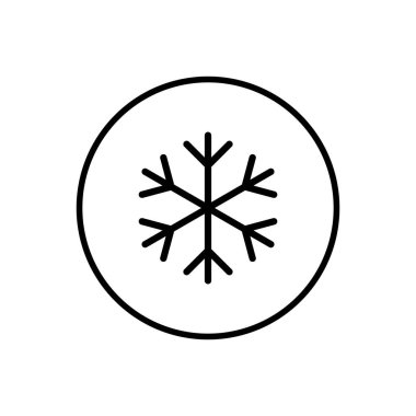 Kar tanesi ikonu. Kar ikonu vektörü. Kışın sembolü, donmuş