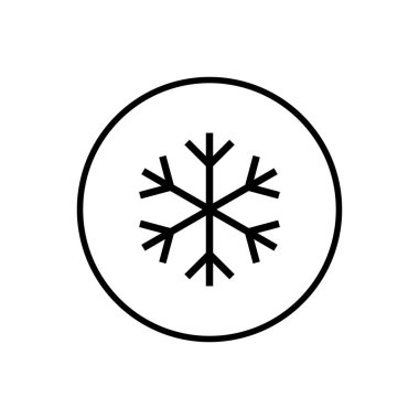 Kar tanesi ikonu. Kar ikonu vektörü. Kışın sembolü, donmuş