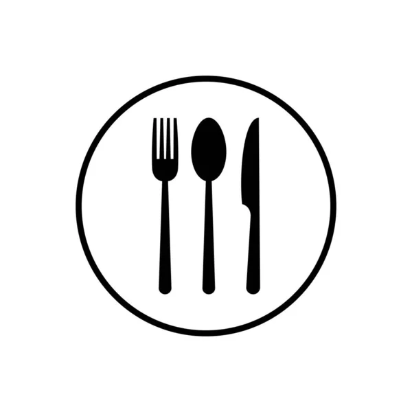 Restaurantul Icon Vector Furculiță Lingură Pictogramă Cuțit — Vector de stoc