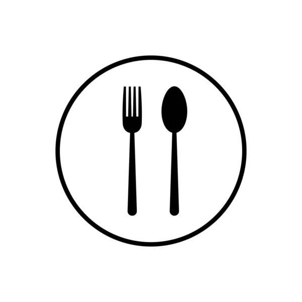 Restaurant Icon Vektor Gabel Und Löffelsymbol — Stockvektor