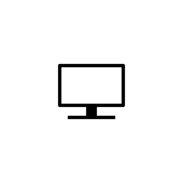 Ikona Komputera Wektor Ikony Ikona Monitora Komputerowego Płaski Symbol — Wektor stockowy