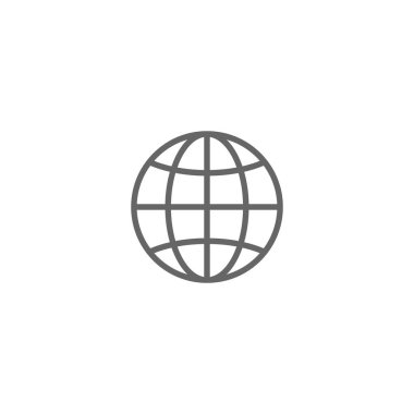 Web simgesi. Web sitesi vektör simgesi. İnternet dünyası vektosu