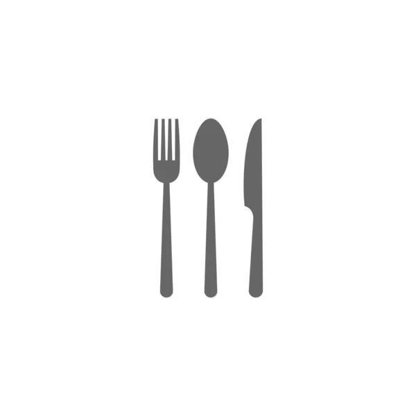 Vork Lepel Knife Icoon Restaurant Icoon Voedselpictogram Eten — Stockvector