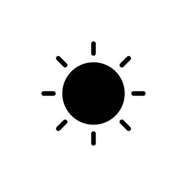 Web ve mobil uygulama için güneş simgesi vektörü. Parlaklık işareti ve sembol.