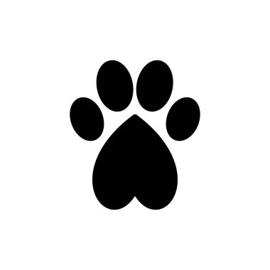 Web ve mobil uygulama için Paw simgesi vektörü. Pençe izi ve sembol. köpek ya da kedi pençesi