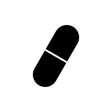 İnternet ve mobil uygulama için hap ikonu vektörü. Kapsül simgesi. Uyuşturucu işareti ve sembol