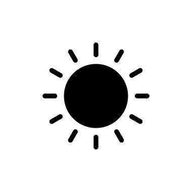 Web ve mobil uygulama için güneş simgesi vektörü. Parlaklık işareti ve sembol.