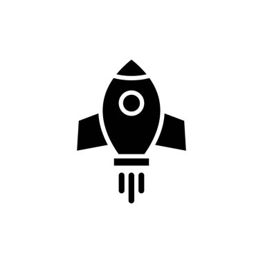 Web ve mobil uygulama için roket simgesi vektörü. Başlangıç işareti ve sembol. roket fırlatma simgesi