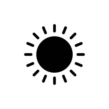 Web ve mobil uygulama için güneş simgesi vektörü. Parlaklık işareti ve sembol.