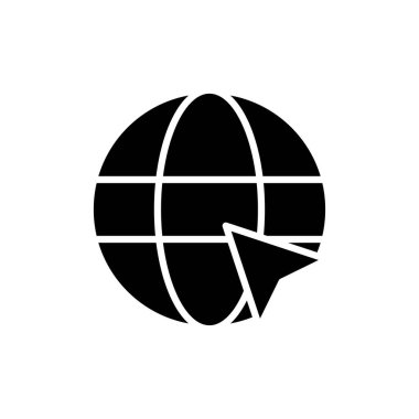 Web ve mobil uygulama için web simgesi vektörü. Web tabelalarına ve sembollere git. Web tıklama simgesi. Genel arama simgesi