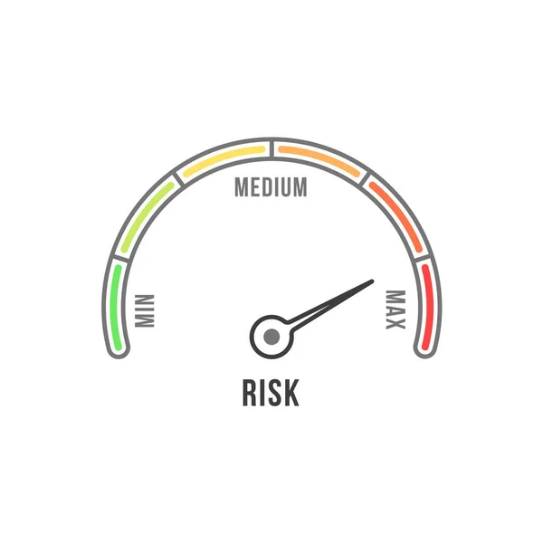 Icono Del Medidor Riesgo Color Concepto Etapa Del Estado Ánimo — Vector de stock