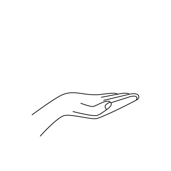 Kontur Hand Luften Koncept Arm Som Erbjuder Eller Ger Något — Stock vektor