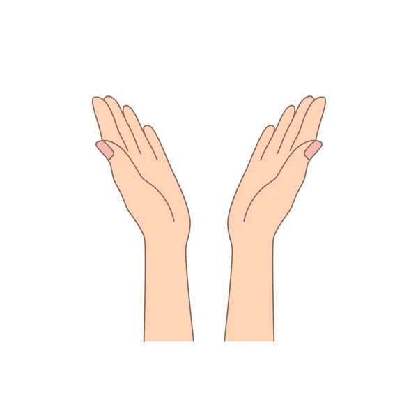 Two Hands Flat Symbol Prayer Sign Religions Islam Christianity Buddhism Stock Vector