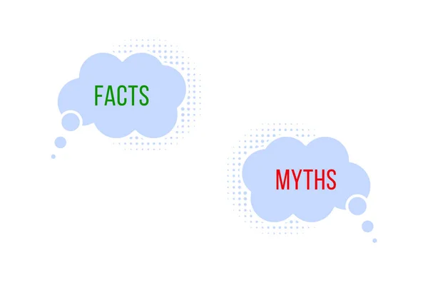 Fakta Dan Mitos Awan Konsep Penjajaran Informasi Benar Dan Salah - Stok Vektor