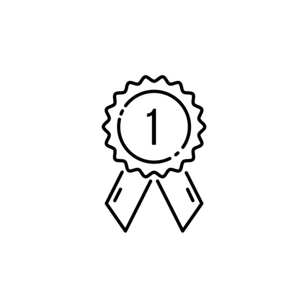 奖励头号图标 在玩家或商品或服务中标记获胜者的概念 最好的 质量保证 应用程序 站点或打印任何尺寸的白色单色线性符号 — 图库矢量图片