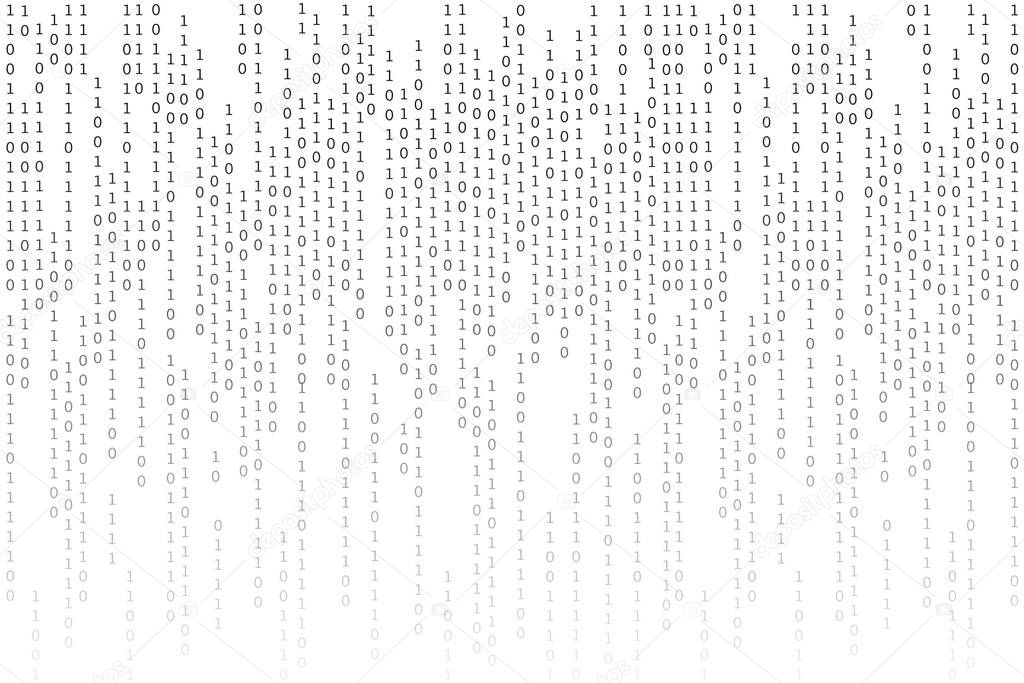 gradient one zero programming code. concept of text or letter with many 1 and 0. modern graphic cryptogram file. cypher security space. numbers of the computer matrix. simple signs on white background