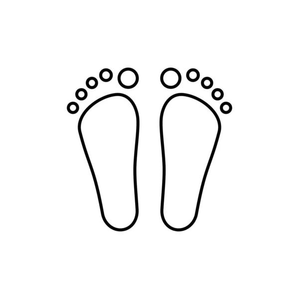直线脚黑色图标 化妆品的概念和程序 用于足部护理 用于打印的涂鸦符号或用于应用程序 站点的网页标识 白色背景上孤立的简单标志 — 图库矢量图片