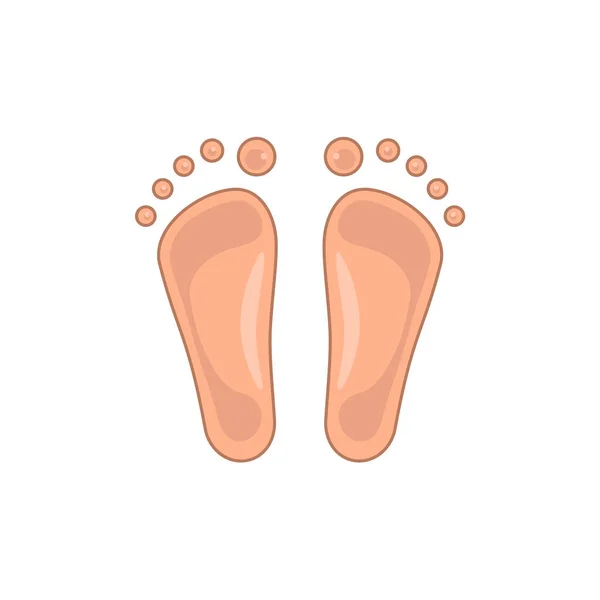 平脚色图标 化妆品的概念和程序 用于足部护理 用于打印的涂鸦符号或用于应用程序 站点的网页标识 白色背景上孤立的简单标志 — 图库矢量图片