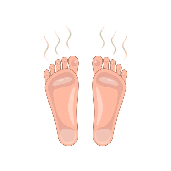 Signe Des Pieds Puants Moites Concept Prévenir Impureté Infection Pied — Image vectorielle