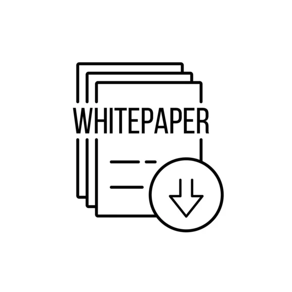 Lineart Whitepaper Signo Simple Concepto Oferta Inicial Símbolo Contrato Inteligente — Vector de stock