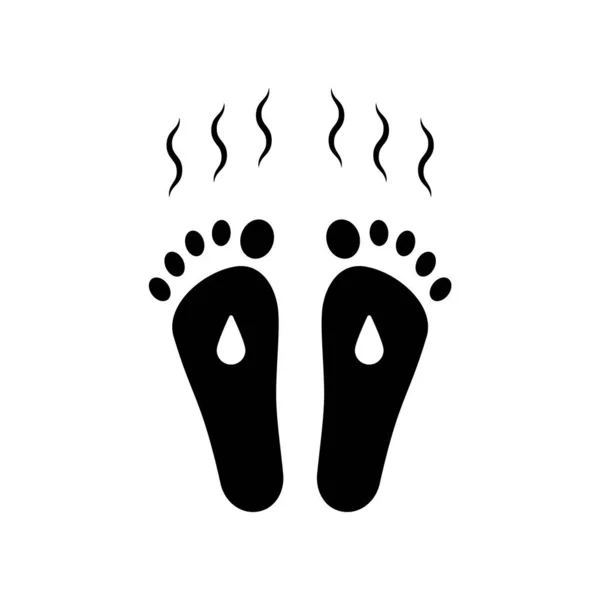 Икона Потных Вонючих Ног Концепция Предотвращения Нечистых Инфекционных Заболеваний Стопы — стоковый вектор