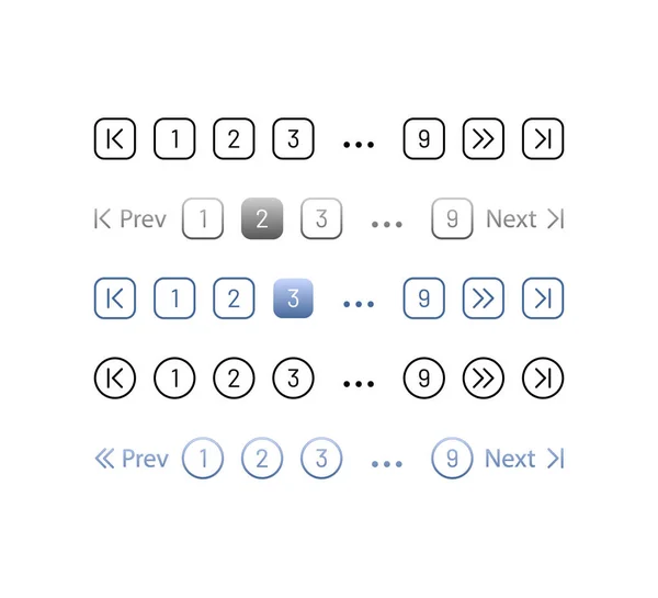 Página Completa Paginación Conjunto Concepto Diseño Web Elementos Interfaz Usuario — Archivo Imágenes Vectoriales