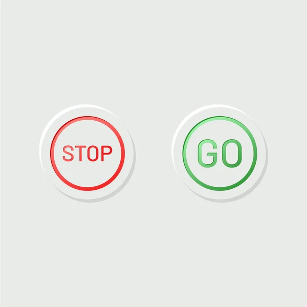 Rote Stop Und Grüne Tasten Konzept Der Aktivierung Aufruf Zum — Stockvektor