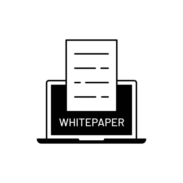 Letrero Papel Blanco Plano Negro Ico Principal Documento Inversión Estrategia — Vector de stock