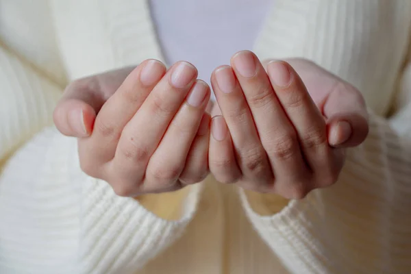 Woman open hands, Praying hands with faith in religion and belief in god.