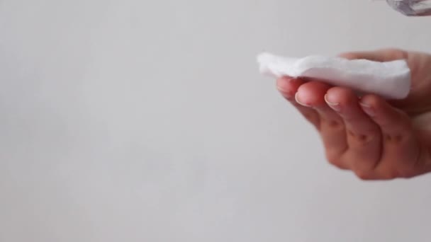 Pourring Make Remove Oil Cotton — Stok Video
