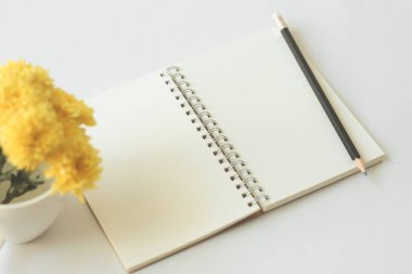 tahta arka planda dizüstü bilgisayar ve kalem