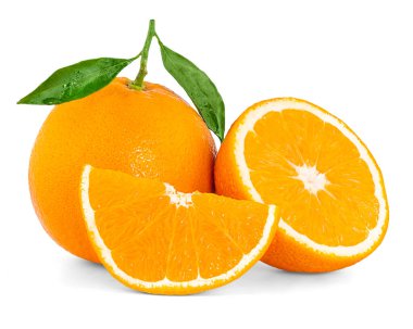 Beyaz arkaplanda portakal meyvesi izole