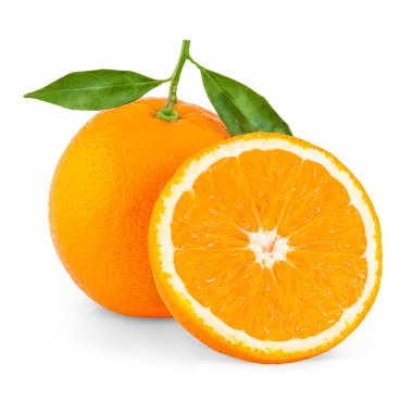Beyaz arkaplanda portakal meyvesi izole
