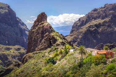 Güzel İskoçya manzarası, Masca Köyü, Tenerife, Kanarya Adaları, İspanya