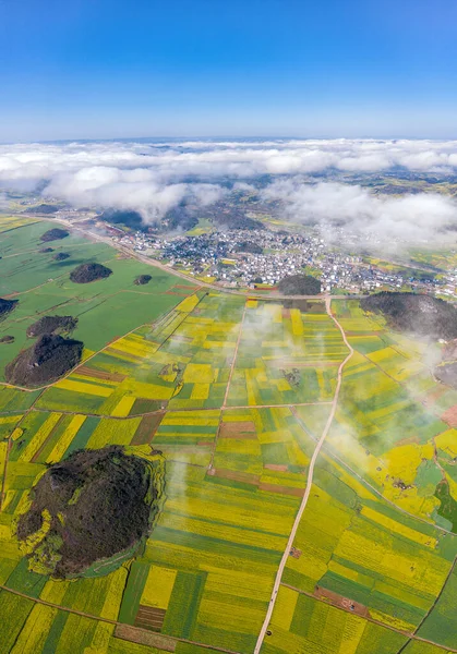 Bulut denizi, yağma, altın kolza tohumu denizi.