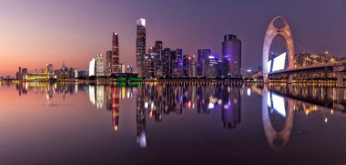 Guangzhou 'da CBD' nin gece görüntüsü