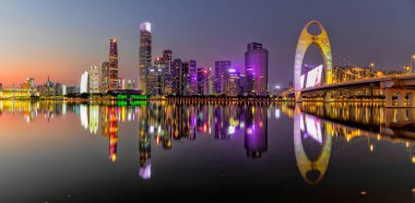 Guangzhou 'da CBD' nin gece görüntüsü